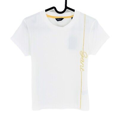 GANT Ragazze Bianco con Scritta T-Shirt Taglia 15 Anni 170 CM