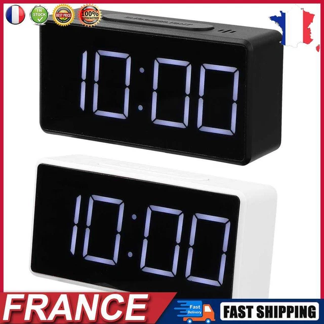 Snooze Table Clock Large LED Digital Alarm Clock with USB Port for Phone Charger