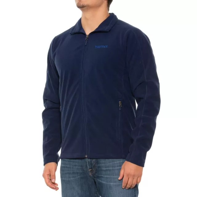 Marmot Verglas Fleece Windproof Jacket Polyester Navy Blue Full Zip Mens size L