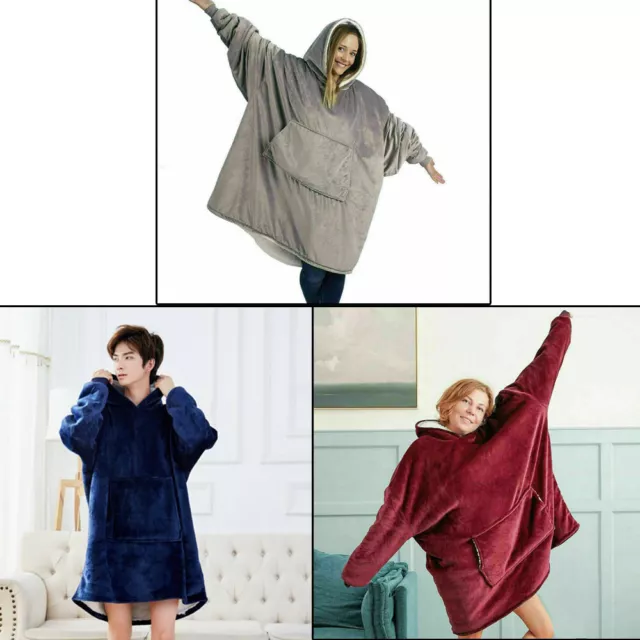 3PCS Soft & Warm Reversible Blanket Sweatshirt Hoodie Ultra Plush Blanket Hoodie