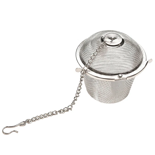 Filtro Per Infusore Da Tè In Acciaio Inox 304 – 5,3x3,1 Cm, Con Coperchio Apribile, Per Foglie Di Tè E Caffè, Riutilizzabile