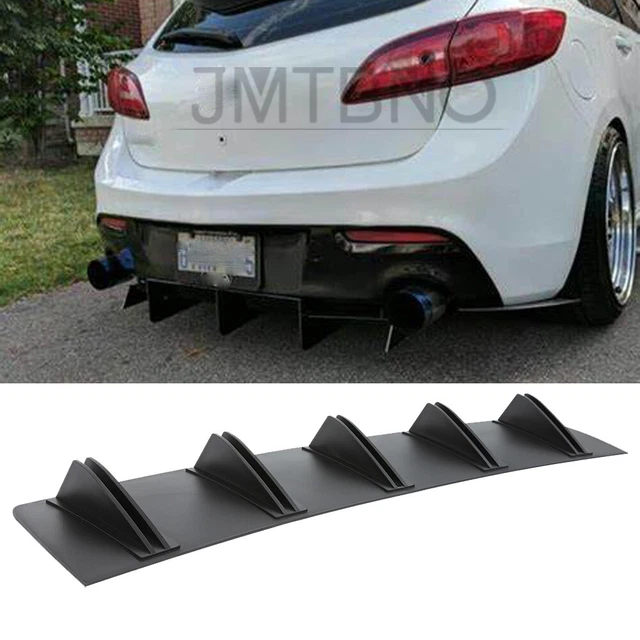 For Mazda 3/Speed 3 Rear Diffuser 10 Shark Fins Bumper Lip Splitter Spoiler Kit