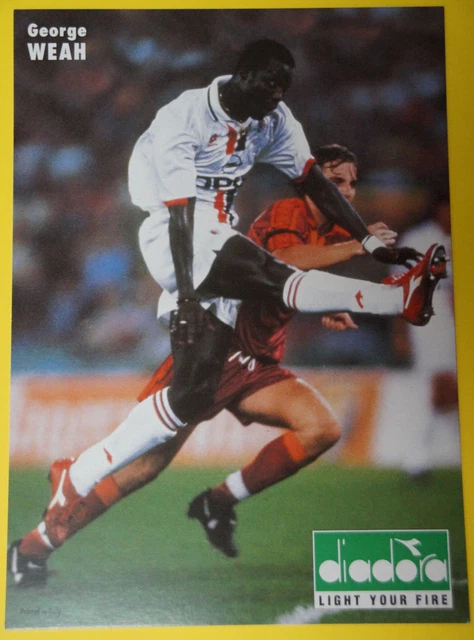 George Weah of AC Mlan on the ball durng the Sere A match aganst