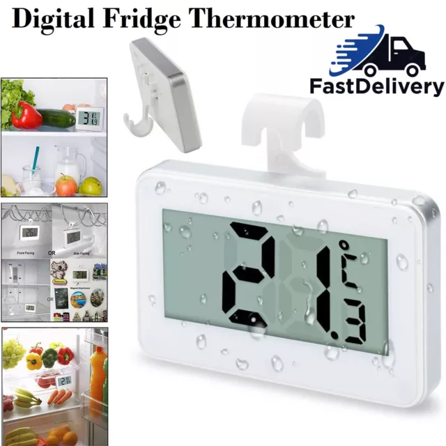 Digital LCD Fridge Battery Operated Freezer Waterproof Thermometer Hanging Hook