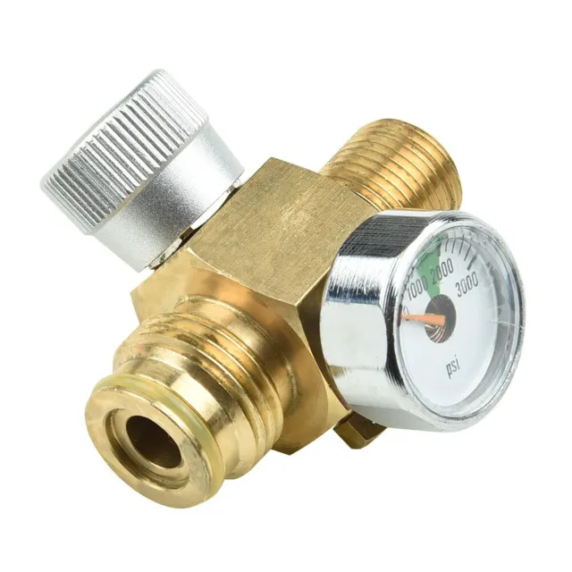 Upgraded CO2 Tank Male On/Off Valve Improved CO2 Control with 3000 Psi Gauge