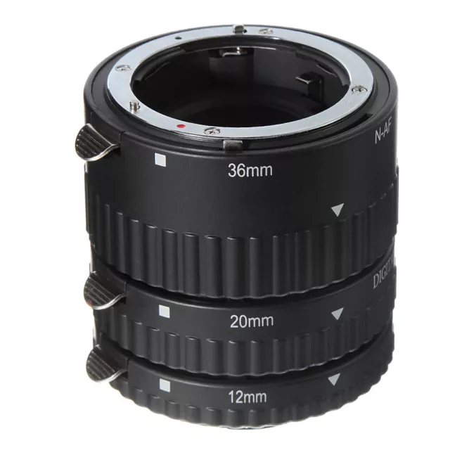 Auto Focus Macro Extension Tube 3-Ring Set For Nikon AF AF-S DX Lens DSLR Camera