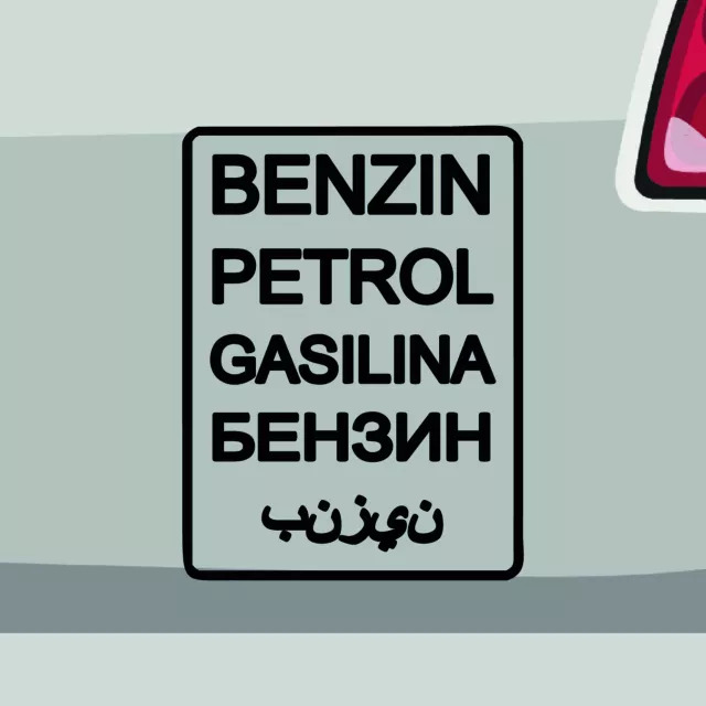 Benzin Text Aufkleber Offroad Sticker Gas Petrol Tank Auto Bike Decal Vinyl SUV