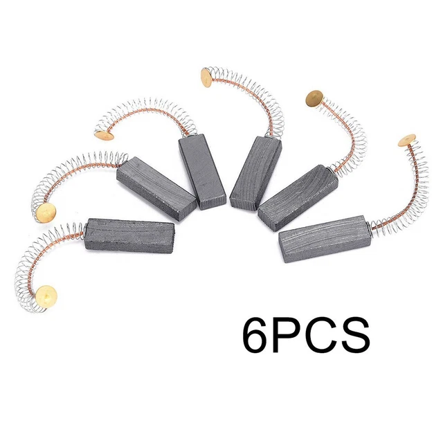 6pcs Motore Spazzola di Carbone Nero e Oro Rame for Elettrico Ricambio Set Nuovo