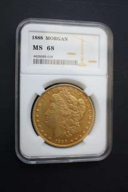 1888 MORGAN American Gold Dollar Gold C0py Education coin in capsule