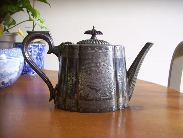 Vintage Epns Teapot-Gift Dated 1937.
