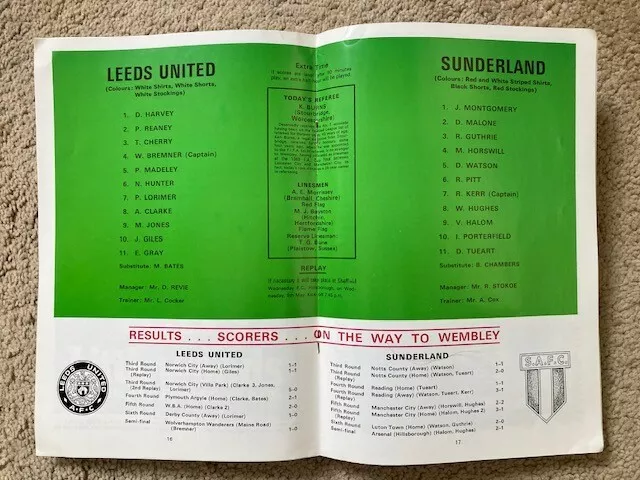 FA CUP FINAL PROGRAMME 1973 Sunderland v Leeds United