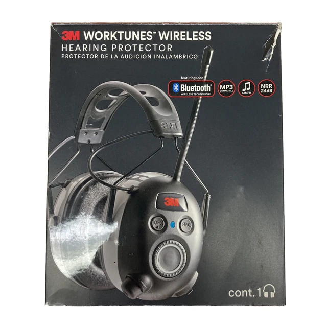 3M WorkTunes Connect Wireless Hearing Protector Bluetooth & AM/FM Radio earmuffs