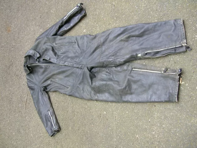GERMAN WW2 HEAVY leather overalls coveralls D.R.P. ZIPP PRYM FL LW ...