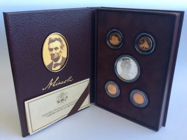 2009 United States Mint Proof 90% Silver Dollar Lincoln Coin & Chronicles Set