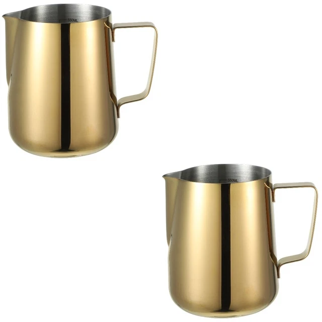 2pcs Stainless Steel Milk Pitcher Cup Milk Frothing Jug Espresso Milk Steaming