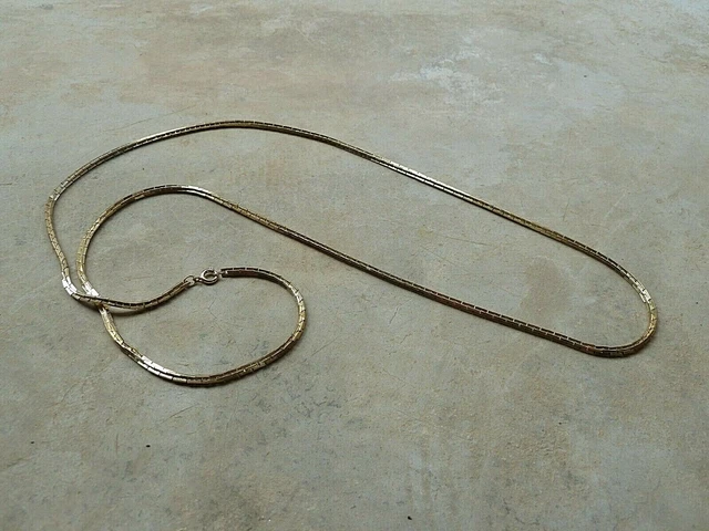 Collier chaine longue sautoir vintage métal doré