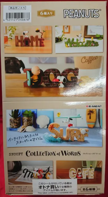 Re-Ment SNOOPY COLLECTION of WORDS BOX All 6 types Used Japan Used