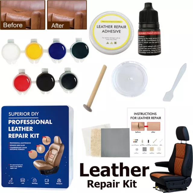 Leather Vinyl Repair Kit Black Filler Restore Car Seat Couch Sofa Bus Patch  Tape