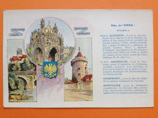 cpa pub PASTILLE VALDA illustration ALENÃON SAINT CENERI ARGENTAN ornament COAT OF ARMS