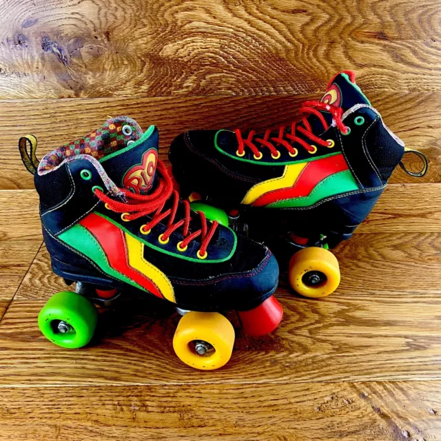 SFR Rio Roller Guava Quad Roller Skates Kids Size 2 Outdoors Retro Colours Rare