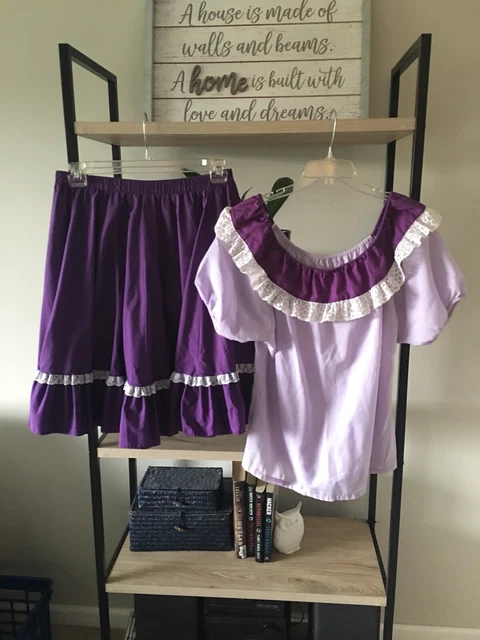 Partners Please by Malco Modes Purple Vintage Outfit Size M Square Dance