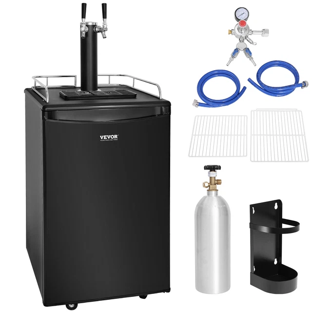 VEVOR Beer Kegerator Draft Beer Dispenser Full Size Keg Refrigerator Dual Tap