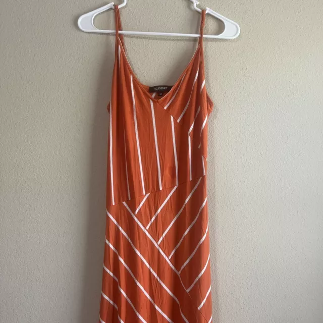 Ellen Tracy Women’s Orange Maxi Sundress Summer Size 12