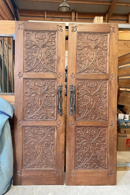 8ft. Tall, Antique, Ornate, Set of Doors / Solid Mahogany/ Exterior
