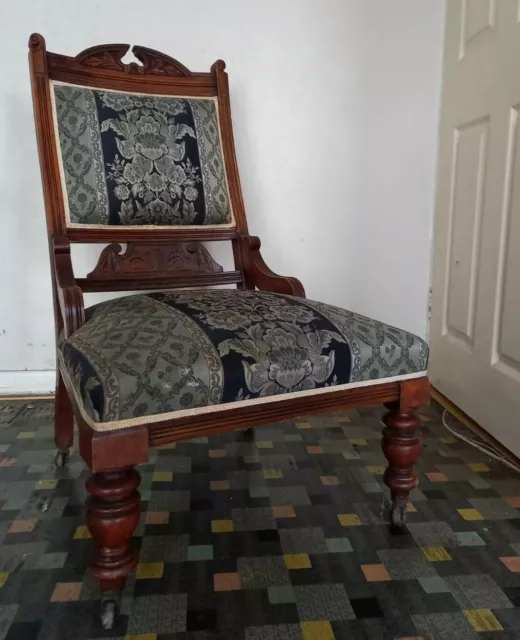 Antique Victorian Mahogany Occasional Chair