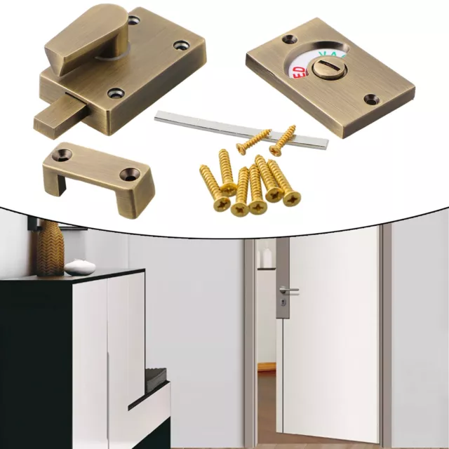 Bronze Indicator Bolt Vacant Engaged Bathroom Privacy WC Toilet Door Lock Matt