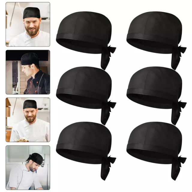 6Pcs Women Men Chef Hat Headwear Waiter Hat Cap For Hotel Kitchen Restaurant