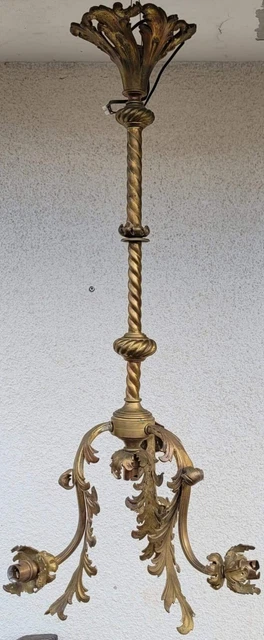 Important lustre de château en bronze doré - XIXe siècle - N.87983