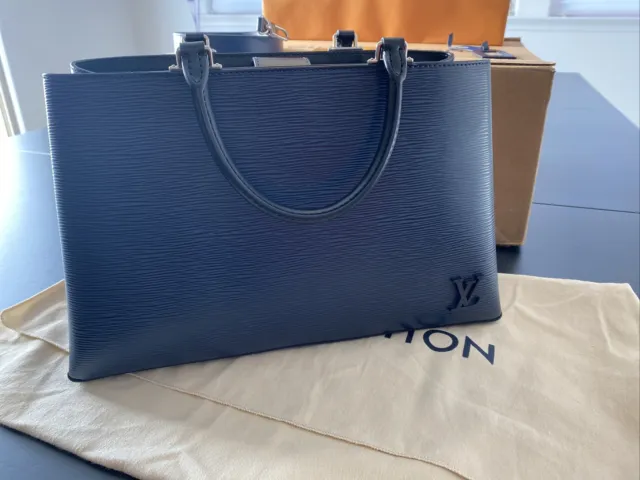 Louis Vuitton Epi Kleber PM Andigo Coquelicot 2Way Shoulder Bag Handbag  blue