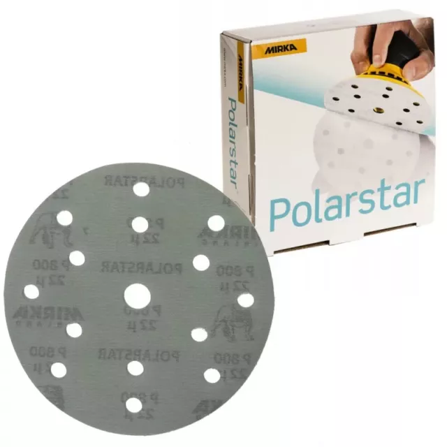 50 Mirka POLARSTAR Sanding Discs 150mm Grip 15H P800