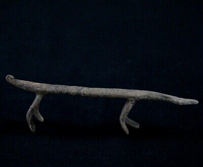 Art African Arte Antique Chameleon Forged Iron Lobi - Iron Item - 14 CMS 2