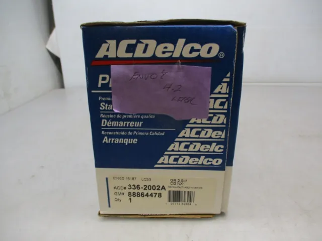 Starter Motor ACDelco 336-2002A Reman 88864478