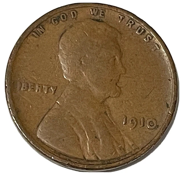 1910 Lincoln Wheat Cent Penny US 1c Type Coin Lot E-28 Low Mintage KM# 132