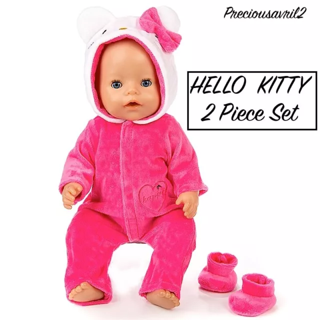 Cat pink jumpsuit doll clothes 43cm Baby Born Generation American Girl