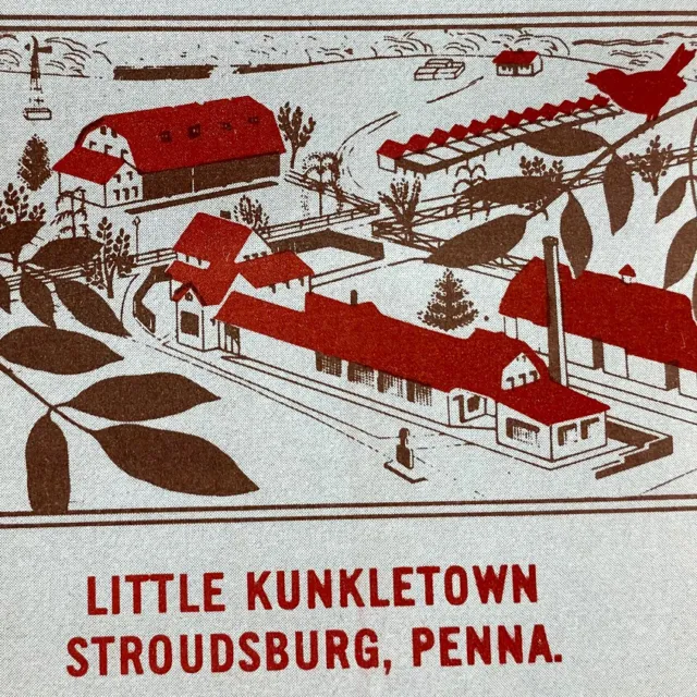 1950s Hickory Valley Farm Coopersburg Delaware Water Gap Swiftwater Placemat PA