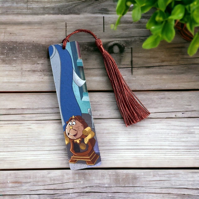 UPCYCLED DISNEY BOOK Beauty And The Beast Cogsworth Wooden Bookmark ...