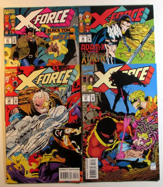 X-Force Lot of 4 #27,28,30,31 Marvel (1993) 1st Series Comic Books