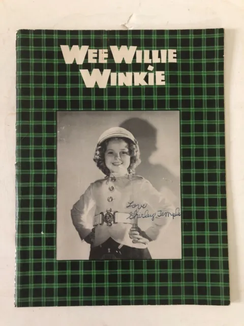 Shirley Temple Movie flyer pamphlet, Wee Willie Winkie, Autographed, 10 pages
