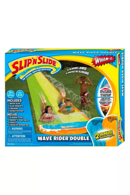 Wham-O Slip 'N Slide Wave Rider Double with Bonus Boogie Boards