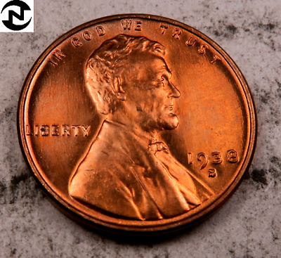 1938-S Lincoln Wheat Penny Cent // Gem BU (red) // *Fresh OBW Coin* // 1 Coin