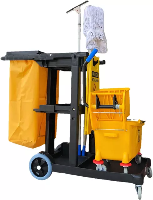 79191 Janitorial Cart, Commercial, Black