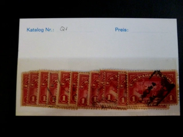 Lot of Twelve 1913 $.01 #Q1 Parcel Post Stamps-See Description & Images