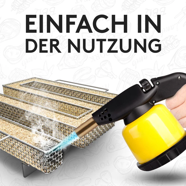 Kaltrauchgenerator Edelstahl Räuchern Sparbrand inkl. E-Book 8-20 h Brenndauer 3