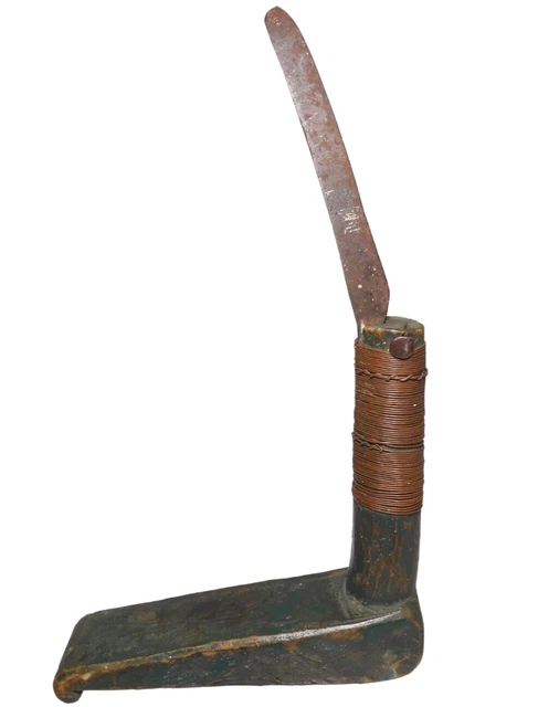 Rare Nat American Abenaki Late 19Th C Antique Crvd/Pntd Basket Weaving Hand Tool