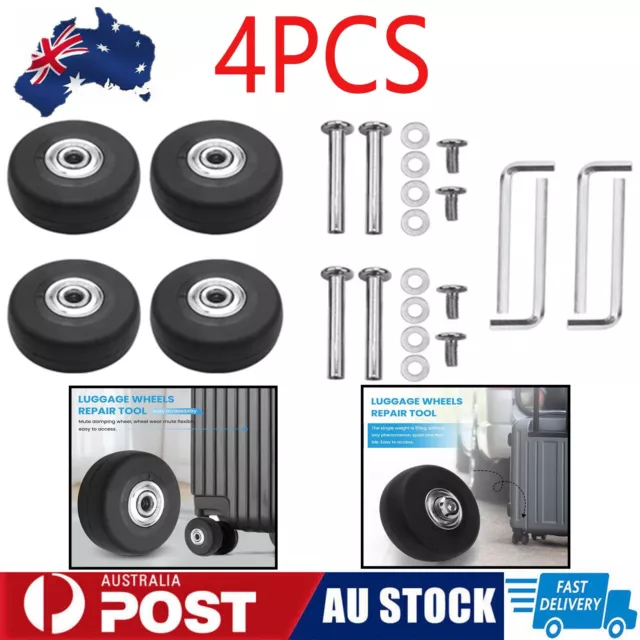 4PCS Silent Travel Luggage Wheels Replacement Dia50mm Suitcase Axles Repair Tool