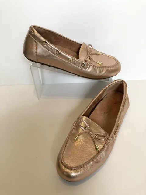 Vionic Size 9M Rose Gold Leather Loafers Casual Flats Comfy Women's Shoes